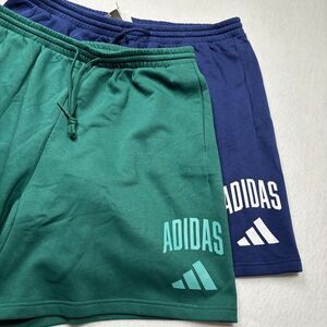 NWT Adidas Men's 3XLT Collegiate Shorts /  Navy Blue & Green / LOT OF 2 / $90